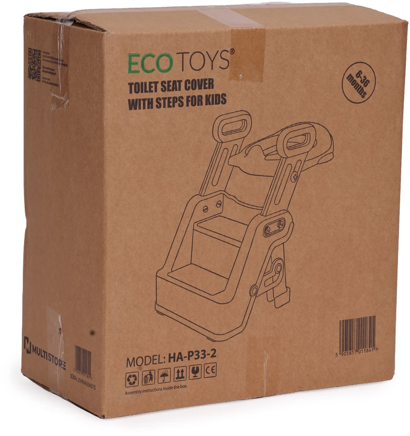 Toilet training seat for children with steps, ladder and handles ECOTOYS