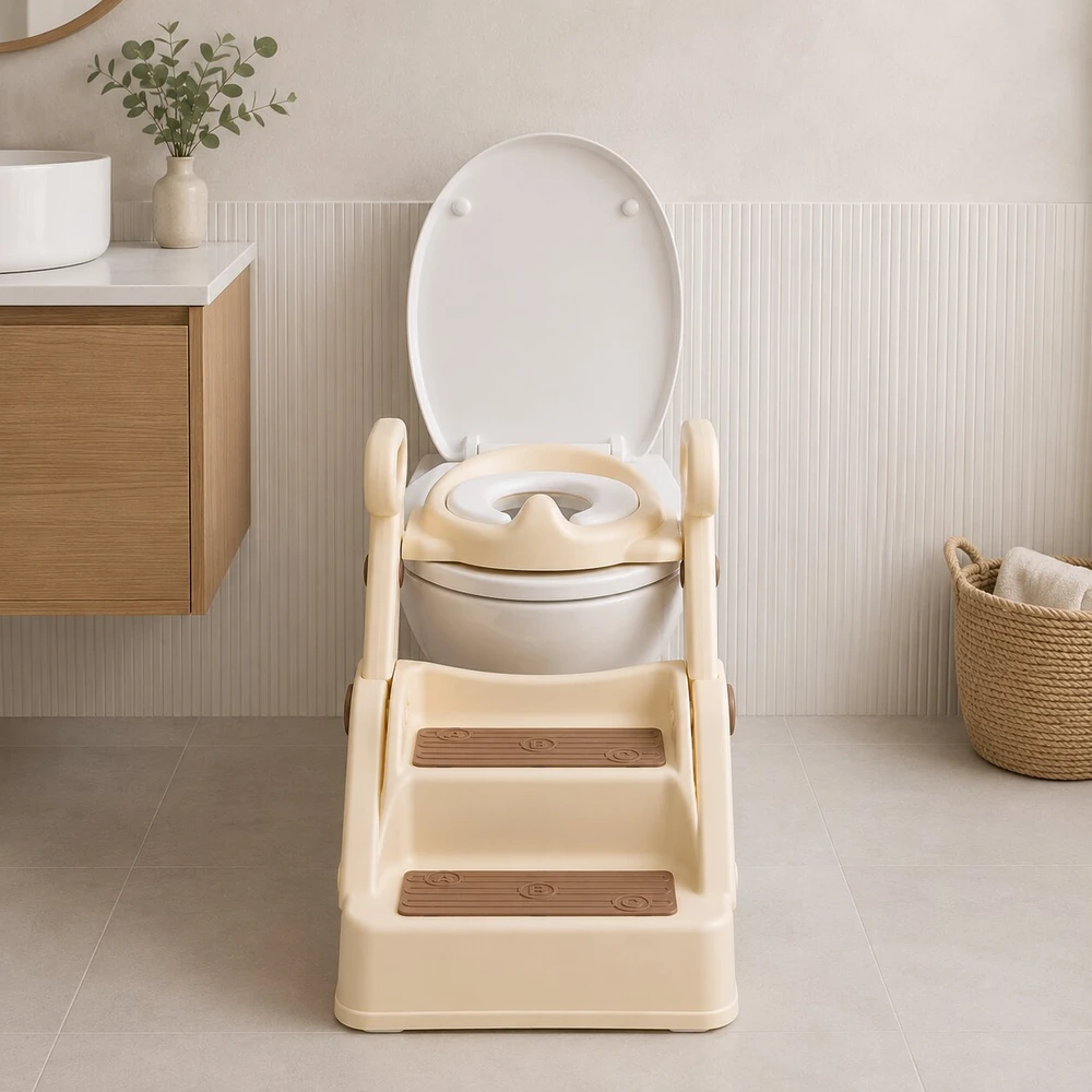 Toilet training seat for children with steps, ladder and handles ECOTOYS