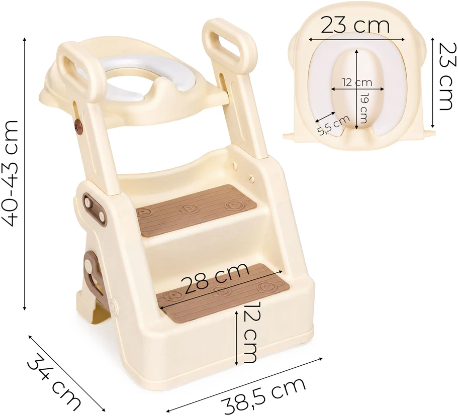 Toilet training seat for children with steps, ladder and handles ECOTOYS
