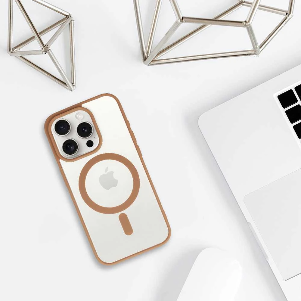 Fusion Accessories Topt Acrylic Color Magsafe dėklas skirtas Apple iPhone 13 Pro desert titanium