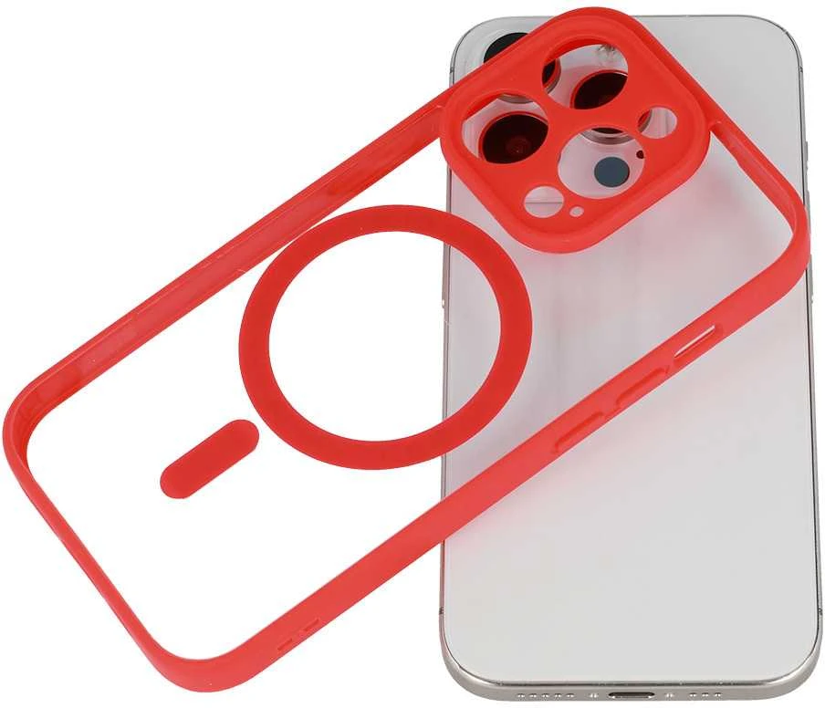 Fusion Accessories Topt Acrylic Color Magsafe dėklas skirtas Apple iPhone 15 Pro Max raudonos spalvos