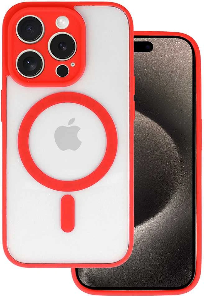 Topt Acrylic Color Magsafe dėklas skirtas Apple iPhone 15 raudonos spalvos