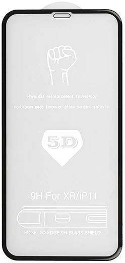 Riposo Apsauginis stiklas „5D“ įvairiems telefonų modeliams, juodas IPHONE 11 PRO (5.8')