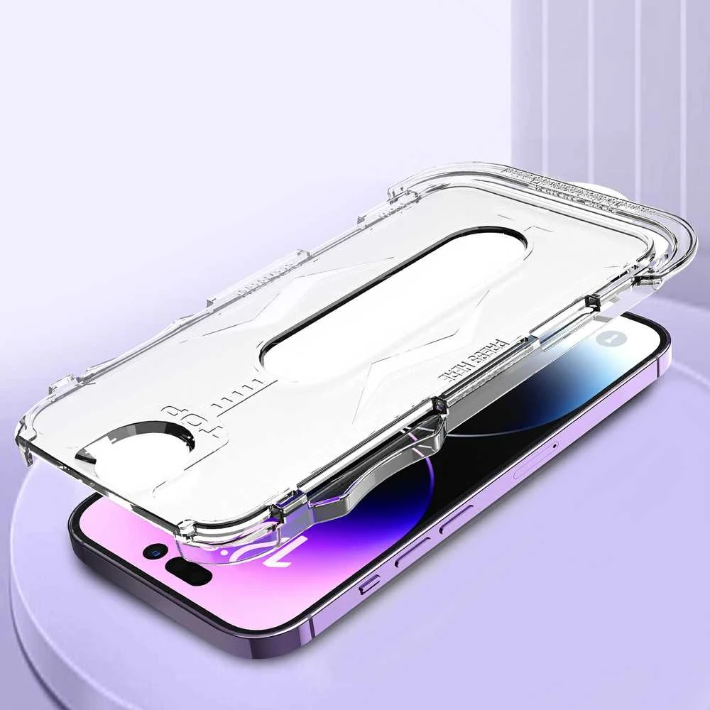 Fusion Accessories Topt Apsauginis stiklas Full Glue Easy-Stick Box skirtas Apple iPhone 11 Pro Max Juodas