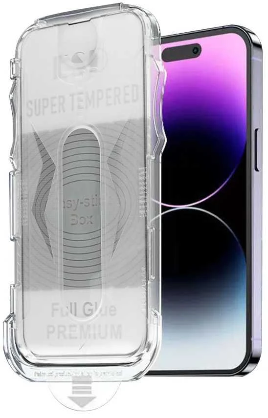 Fusion Accessories Topt Apsauginis stiklas Full Glue Easy-Stick Box skirtas Apple iPhone 11 Juodas