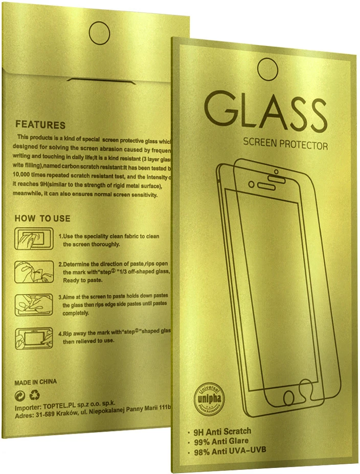Riposo Apsauginis stiklas „GOLD“ įvairiems Samsung Galaxy telefonų modeliams SAMSUNG GALAXY A7 (2018)