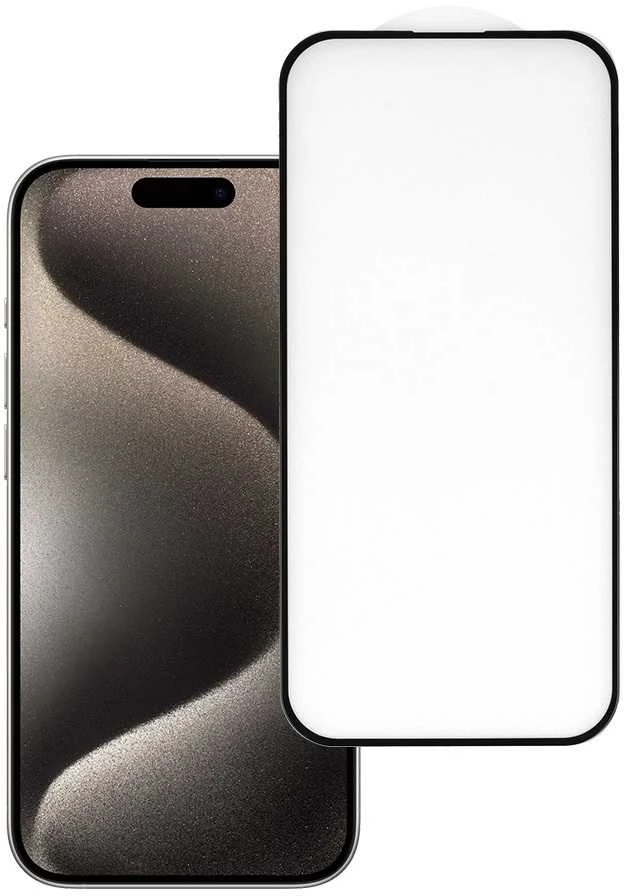 Toptel Topt Apsauginis stiklas HARD Full Glue 5D skirtas Apple iPhone 15 Pro Max Juodas
