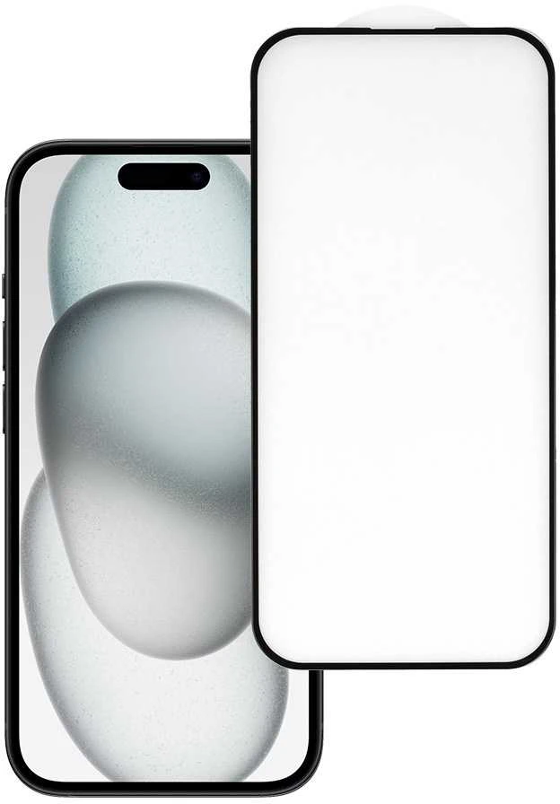 Toptel Topt Apsauginis stiklas HARD Full Glue 5D skirtas Apple iPhone 15 Juodas