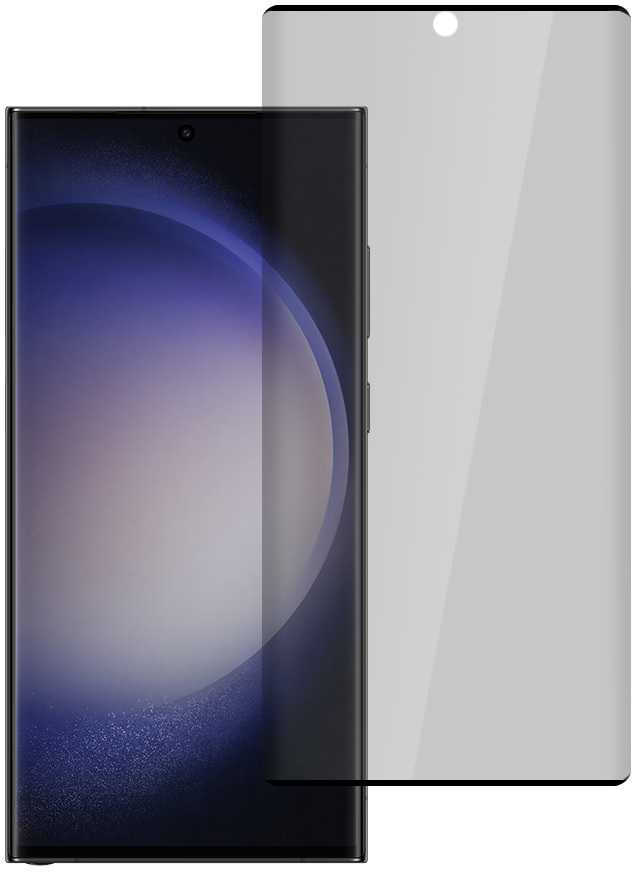 Fusion Accessories Topt Apsauginis stiklas Privacy Glass skirtas Samsung Galaxy S23 Ultra Juodas