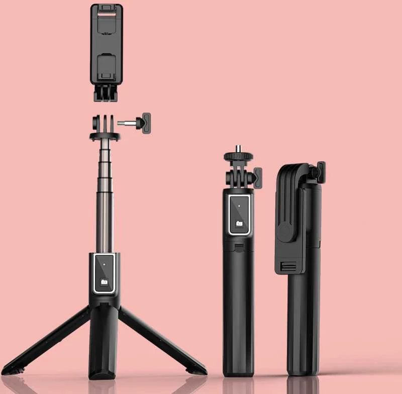 Fusion Accessories Topt Asmenukių lazda MINI – su atjungiamu bluetooth nuotoliniu valdymu ir trikoju – P40L juodos spalvos