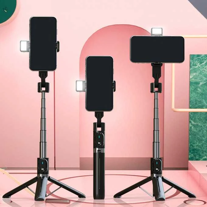 Fusion Accessories Topt Asmenukių lazda – su atjungiamu bluetooth nuotoliniu valdymu, tripod and LED light – P90D juodos spalvos