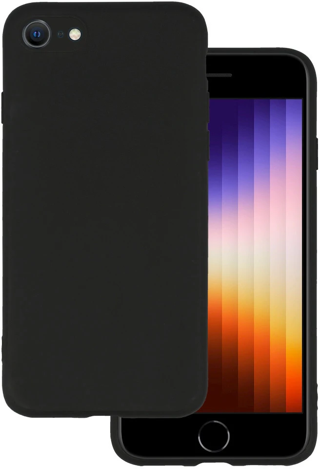 Riposo Dėklas „Matinis'' įvairiems telefonų modeliams, juodas IPHONE 7/8/SE(2020)