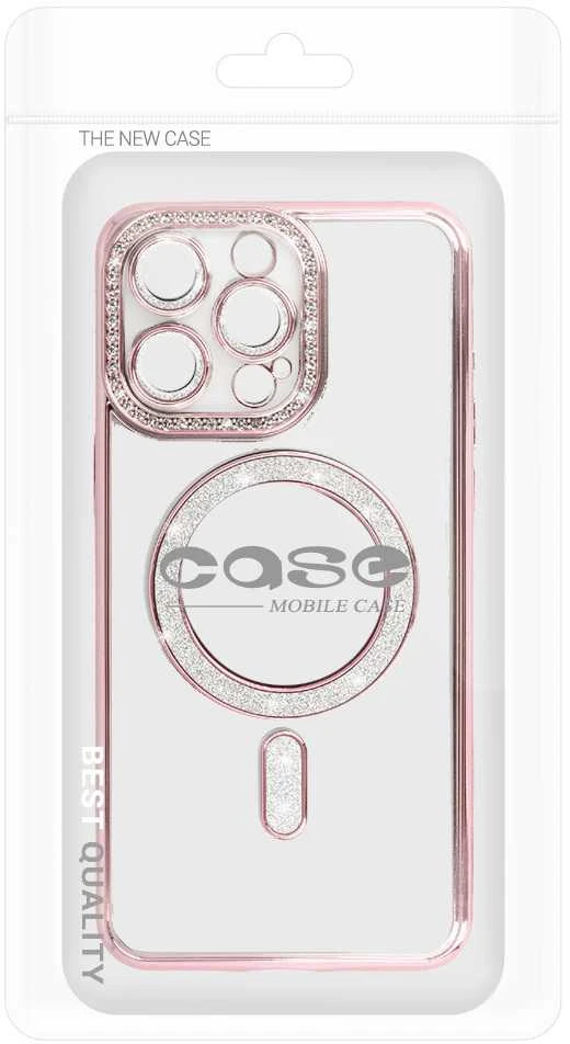 Toptel Topt Bling Magsafe dėklas skirtas Apple iPhone 16 rožinės spalvos