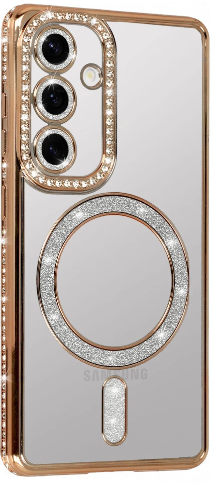 Fusion Accessories Bling Magsafe dėklas skirtas Samsung Galaxy S25 FE aukso spalvos