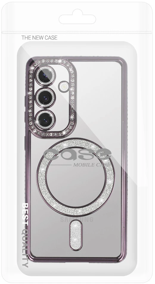 Fusion Accessories Bling Magsafe dėklas skirtas Samsung Galaxy A26 5G violetinė