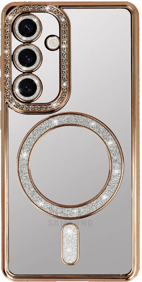 Fusion Accessories Bling Magsafe dėklas skirtas Samsung Galaxy S25 FE aukso spalvos