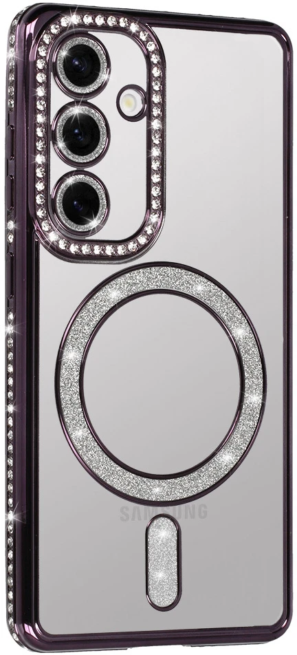 Toptel Bling Magsafe dėklas skirtas Samsung Galaxy S25 FE violetinė