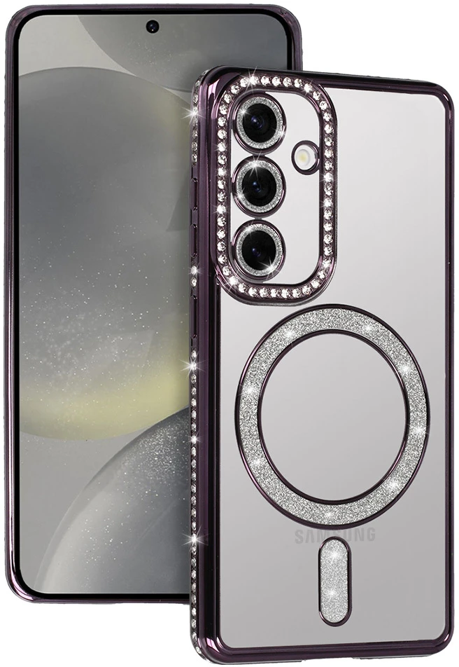 Toptel Bling Magsafe dėklas skirtas Samsung Galaxy S25 FE violetinė