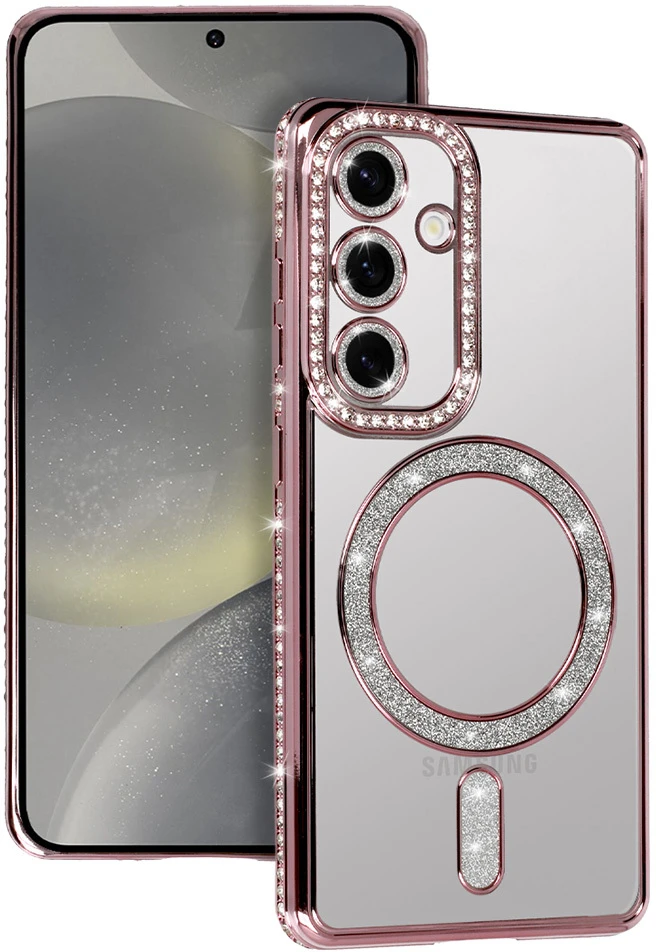 Toptel Bling Magsafe dėklas skirtas Samsung Galaxy S25 FE pink