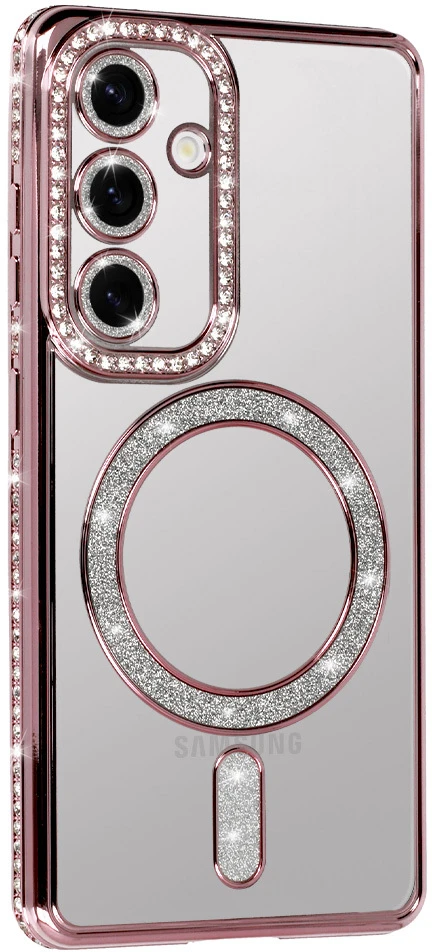 Toptel Bling Magsafe dėklas skirtas Samsung Galaxy S25 FE pink
