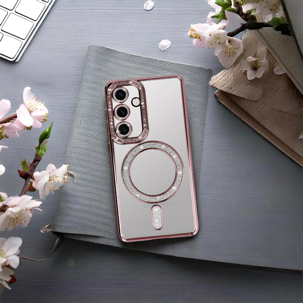 Toptel Bling Magsafe dėklas skirtas Samsung Galaxy S25 FE pink