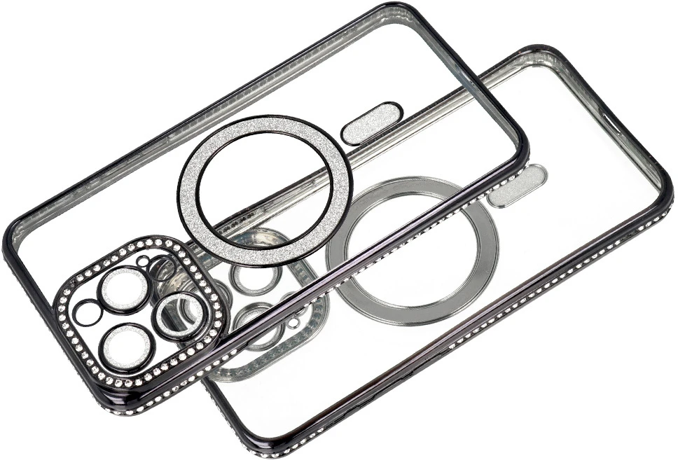 Fusion Accessories Bling Magsafe dėklas skirtas Samsung Galaxy A26 5G violetinė