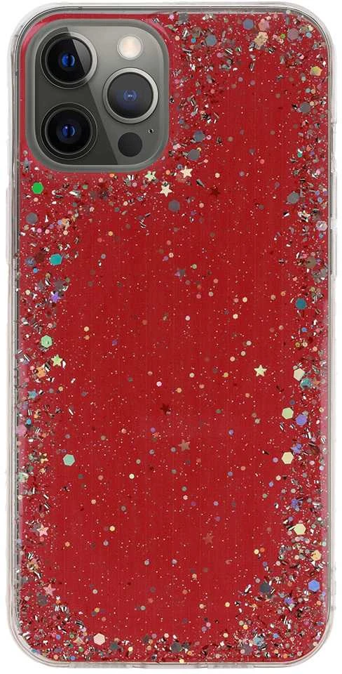 Fusion Accessories Topt Brilliant skaidrus dėklas skirtas Apple iPhone 12 Pro Max raudonos spalvos