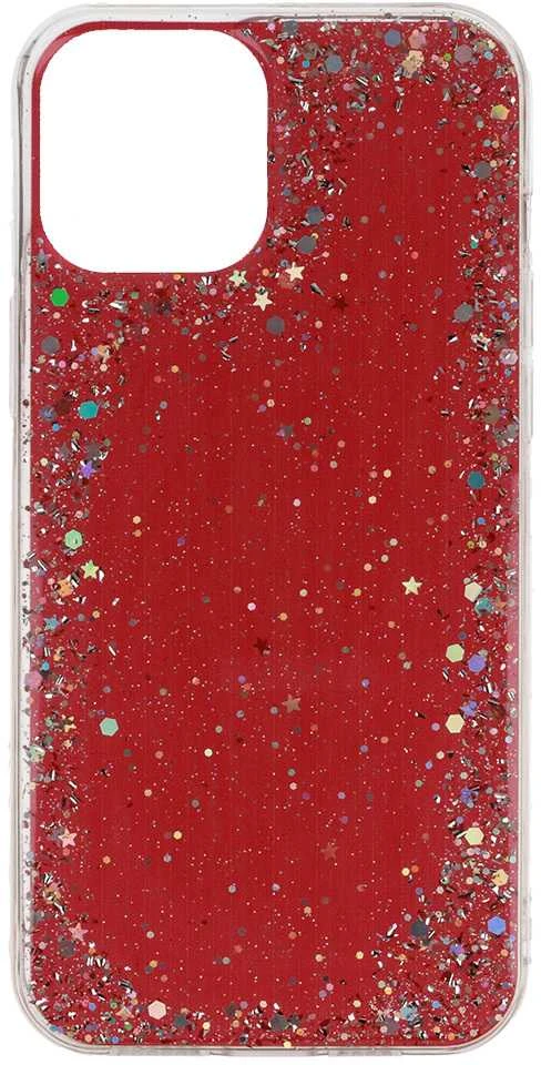 Fusion Accessories Topt Brilliant skaidrus dėklas skirtas Apple iPhone 12 Pro Max raudonos spalvos