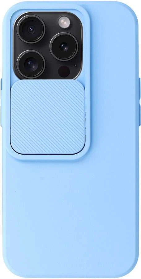 Fusion Accessories Topt Camshield Soft dėklas skirtas Apple iPhone 15 Pro Max Light mėlynos spalvos