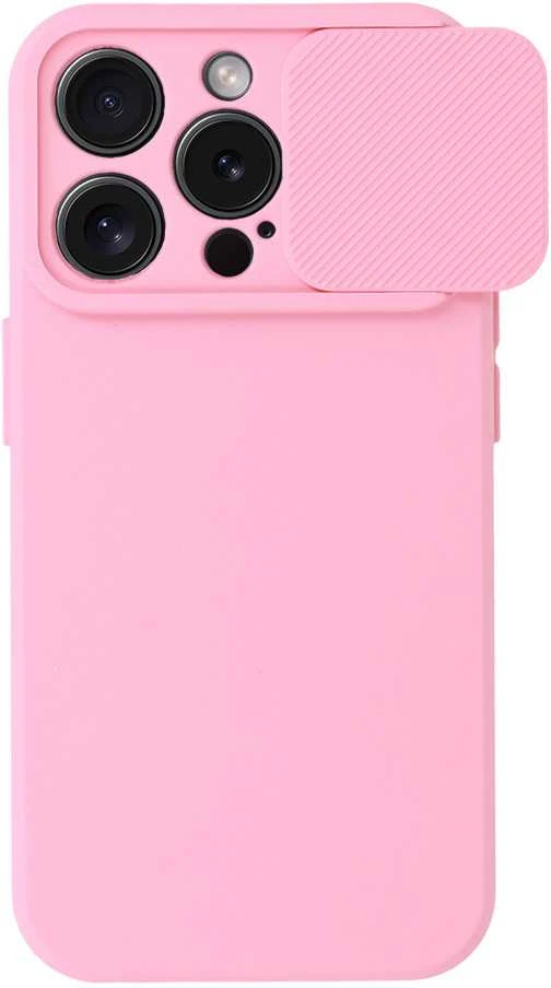 Fusion Accessories Topt Camshield Soft dėklas skirtas Apple iPhone 15 Pro Max Light rožinės spalvos