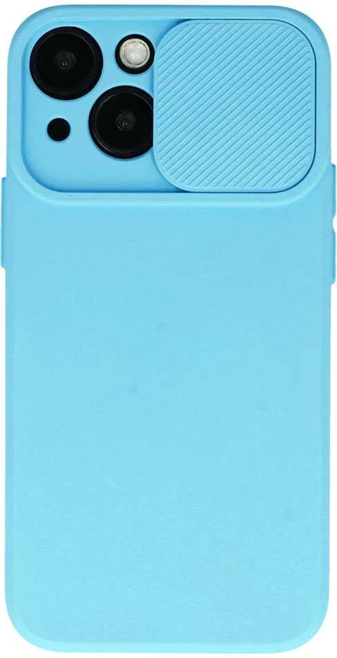 Topt Camshield Soft dėklas skirtas Apple iPhone 15 Plus Light mėlynos spalvos