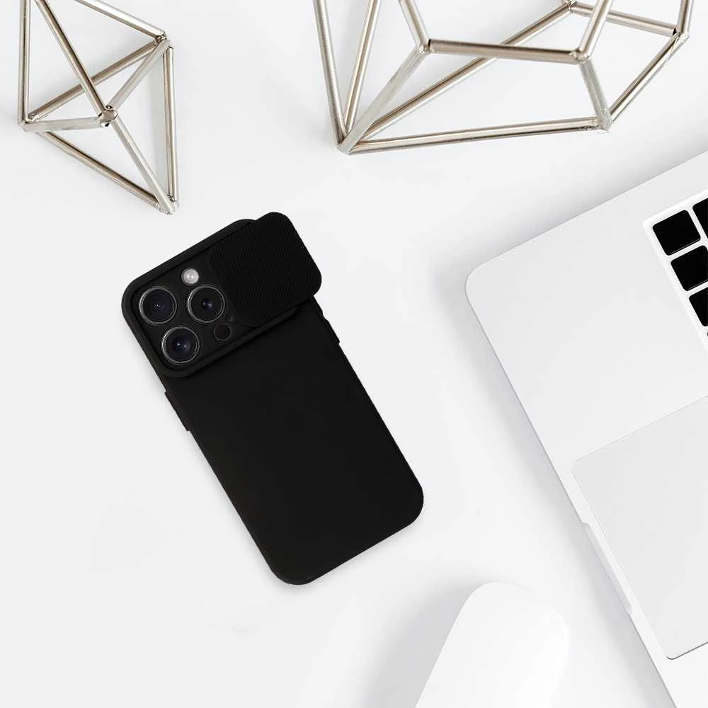 Toptel Topt Camshield Soft dėklas skirtas iPhone 15 Pro juodos spalvos