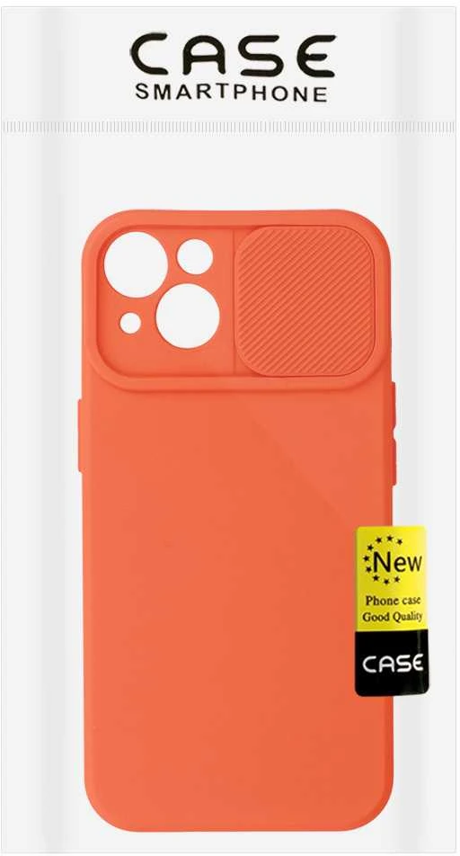 Fusion Accessories Topt Camshield Soft dėklas skirtas Apple iPhone 14 oranžinės spalvos