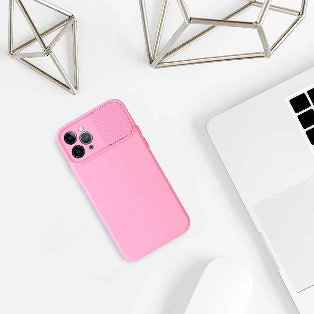 Fusion Accessories Topt Camshield Soft dėklas skirtas Apple iPhone 11 Pro Max Light rožinės spalvos