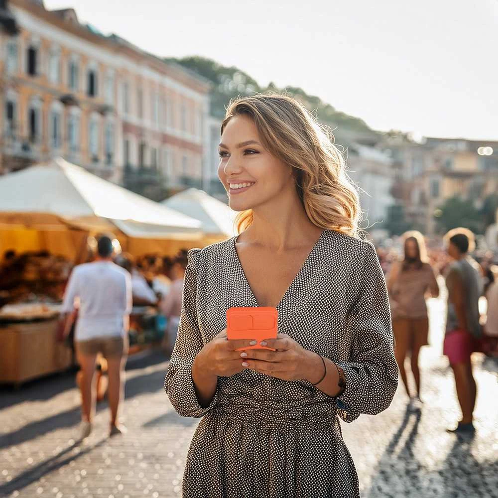Toptel Topt Camshield Soft dėklas skirtas Apple iPhone 11 Pro oranžinės spalvos