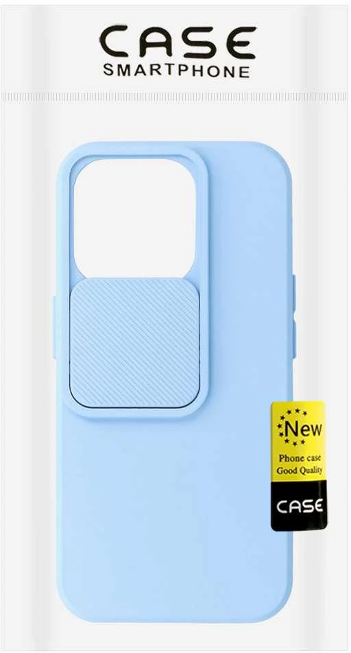 Fusion Accessories Topt Camshield Soft dėklas skirtas Apple iPhone 15 Pro Max Light mėlynos spalvos
