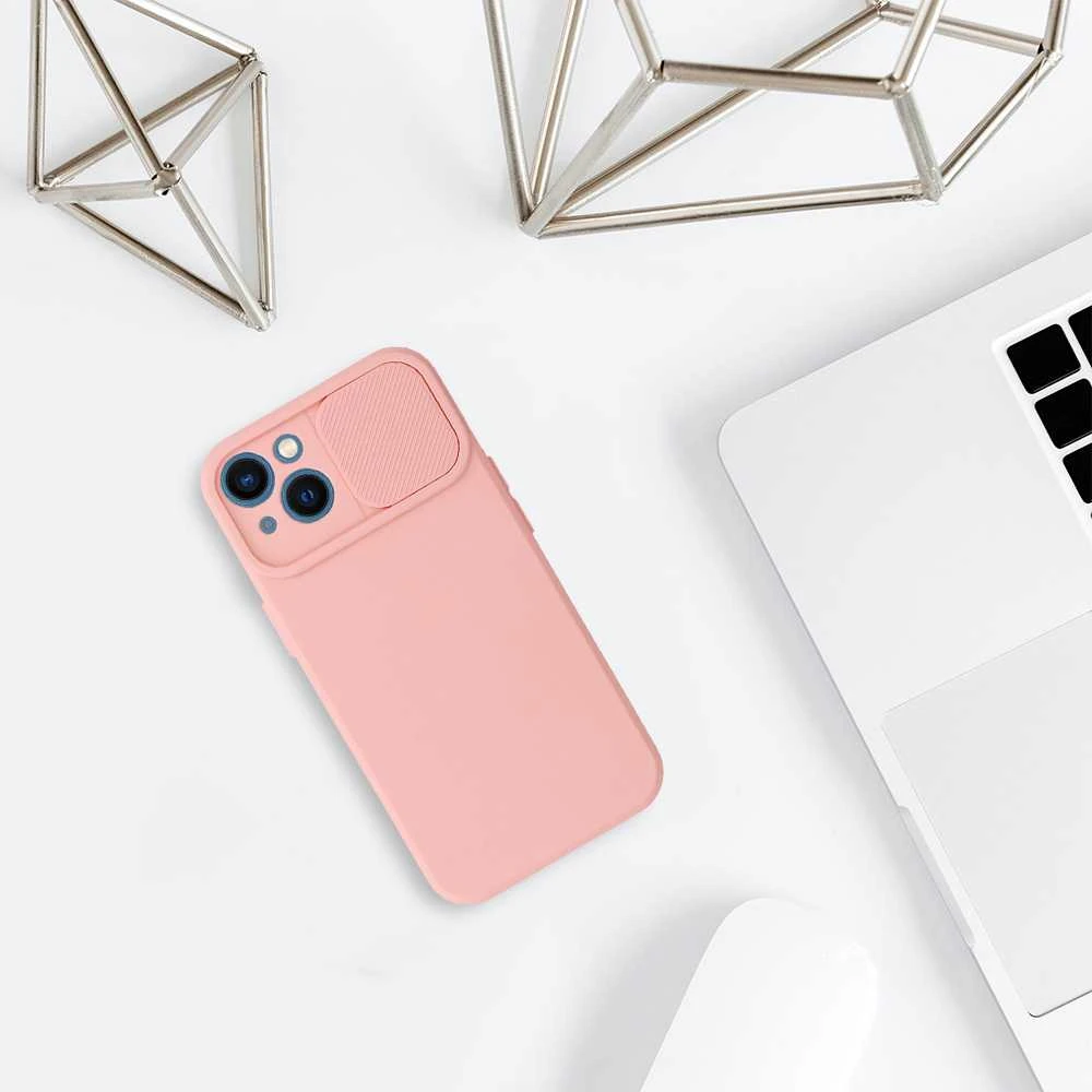 Fusion Accessories Topt Camshield Soft dėklas skirtas Apple iPhone 13 Salmon