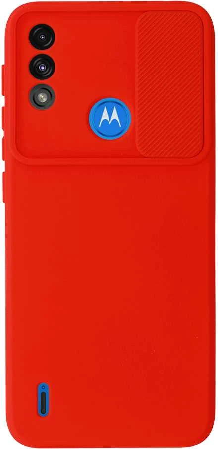 Fusion Accessories Topt Camshield Soft dėklas skirtas Motorola Moto E7 Power/E7i Power Raudona
