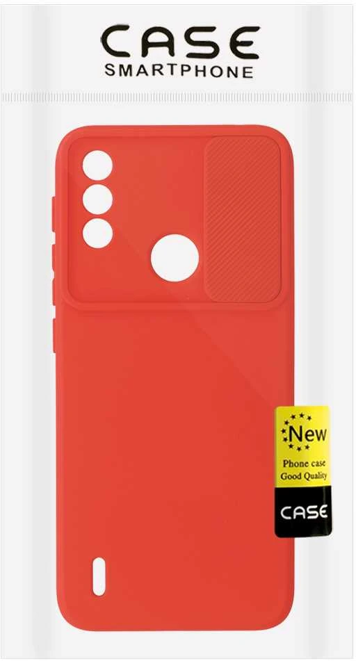 Fusion Accessories Topt Camshield Soft dėklas skirtas Motorola Moto E7 Power/E7i Power Raudona