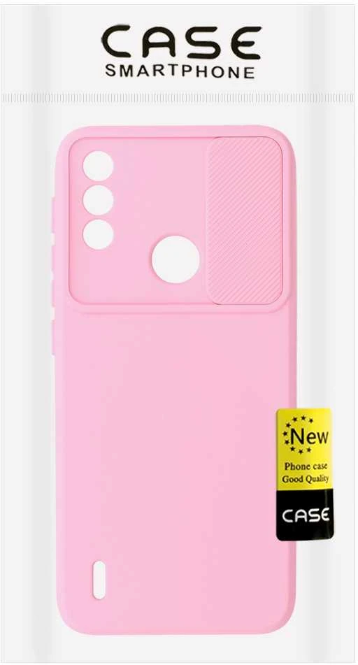 Fusion Accessories Topt Camshield Soft dėklas skirtas Motorola Moto E7 Power/E7i Power Light rožinės spalvos