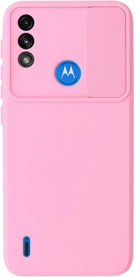 Fusion Accessories Topt Camshield Soft dėklas skirtas Motorola Moto E7 Power/E7i Power Light rožinės spalvos