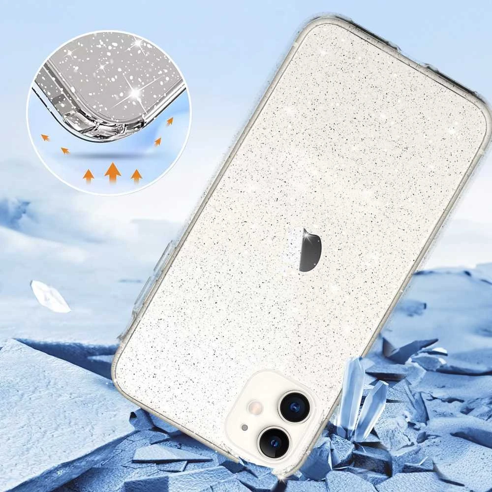 Fusion Accessories Topt Crystal Glitter dėklas skirtas Apple iPhone 11 sidabro spalvos