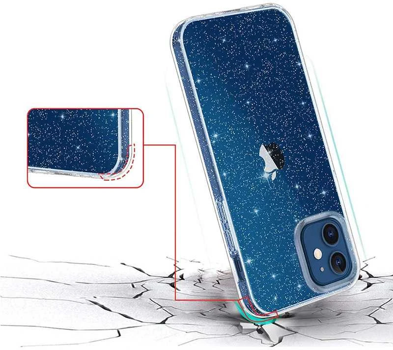 Fusion Accessories Topt Crystal Glitter dėklas skirtas Apple iPhone 12 Pro Max sidabro spalvos