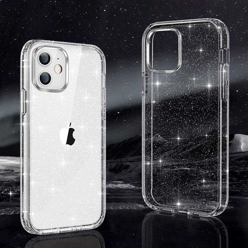Fusion Accessories Topt Crystal Glitter dėklas skirtas Apple iPhone 12 Pro Max sidabro spalvos