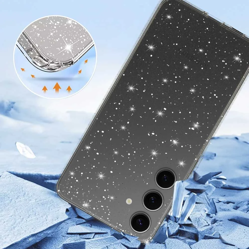 Toptel Topt Crystal Glitter dėklas skirtas Samsung Galaxy A25 5G sidabro spalvos
