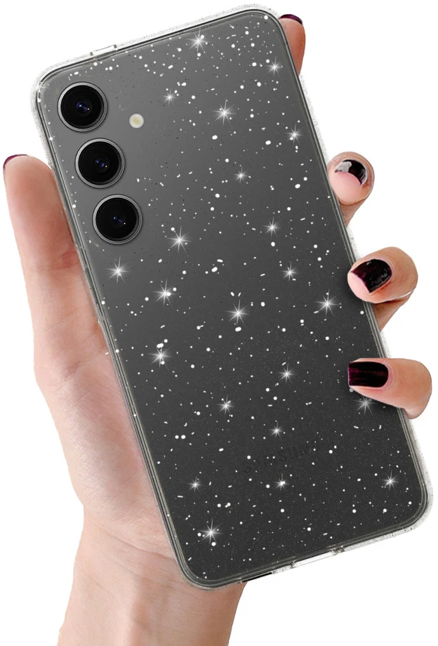 Toptel Krištolinis blizgučių dėklas, skirtas „Samsung Galaxy S25 Sidabrinis“