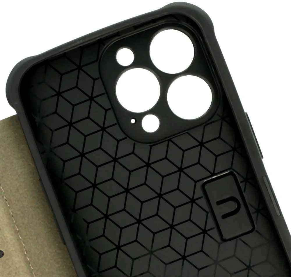 Fusion Accessories Topt Dėklas Razor Carbon Book skirtas Xiaomi Redmi 14C juodos spalvos
