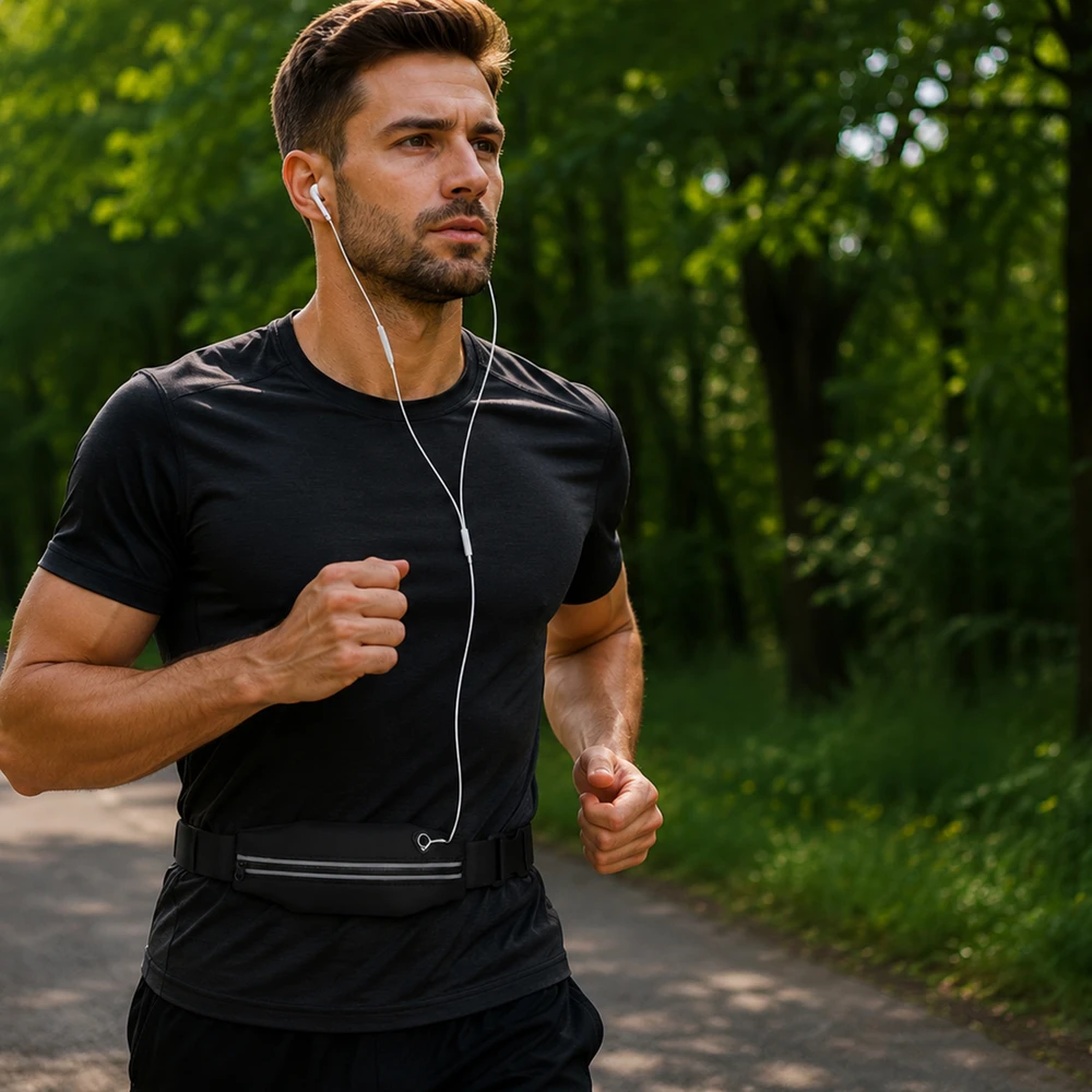 Fusion Accessories Topt Dėklas skirtas bėgiojimui, universalus raštas 4 juodos spalvos