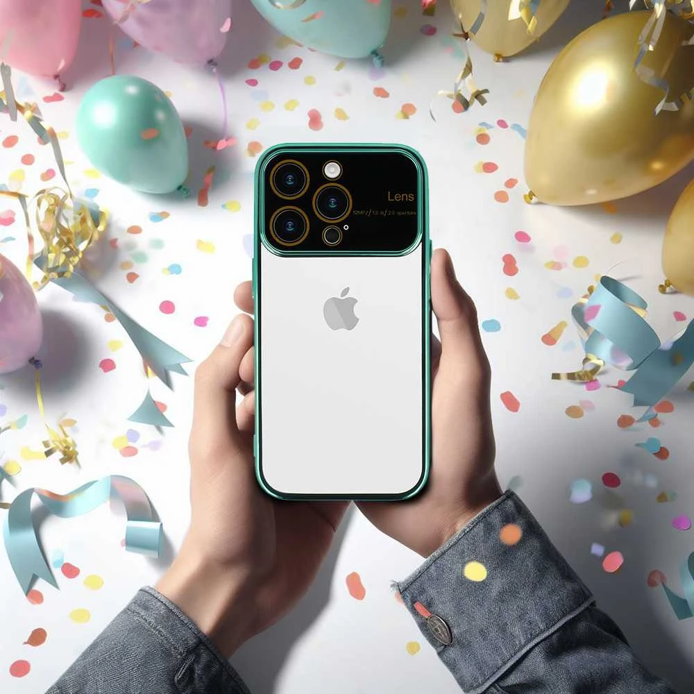 Toptel Topt Electro Lens dėklas skirtas Apple iPhone 15 turkio spalvos