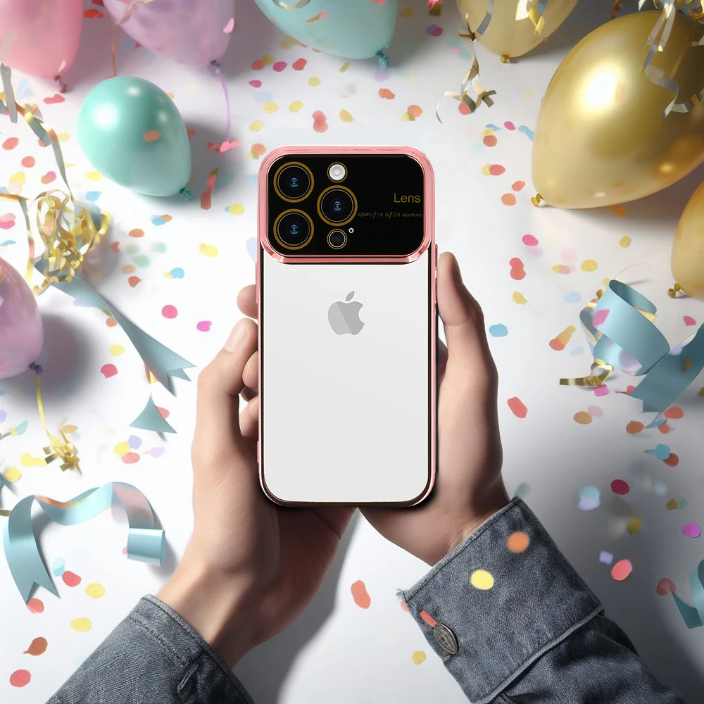 Fusion Accessories Electro Lens Dėklas skirtas Apple iPhone 13 Pro Rose auksinis